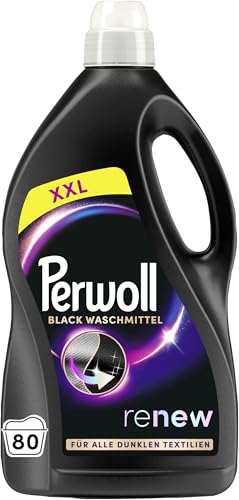 (-27%) Perwoll Renew Black Waschmittel (80 Waschladungen), Feinwaschmittel reinigt sanft und erneuert dunkle Farben und Fasern, für alle dunklen Textilien, mit Dreifach-Renew-Technologie