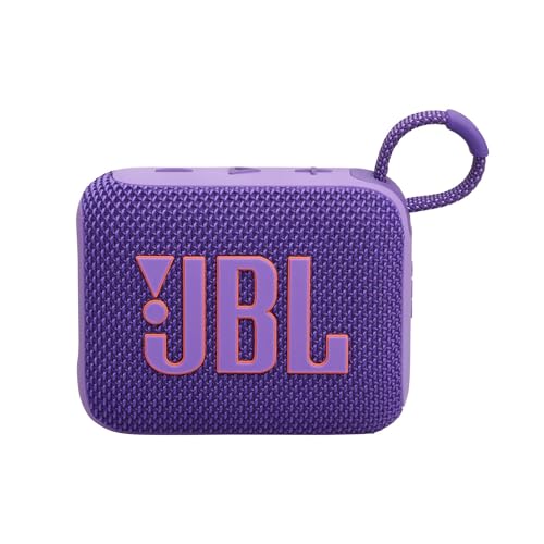 JBL Go 4 - Ultra-Portable, Waterproof and Dustproof Bluetooth Speaker, Big Pro Sound with Punchy bass, 7-Hour Built-in Battery, Made in Part with Recycled Materials (Purple)