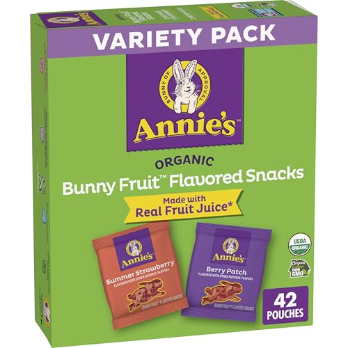 Annie's Organic Bunny Fruit Flavored Snacks, Summer Strawberry and Berry Patch Variety Pack, 42 Ct, 29.4 oz