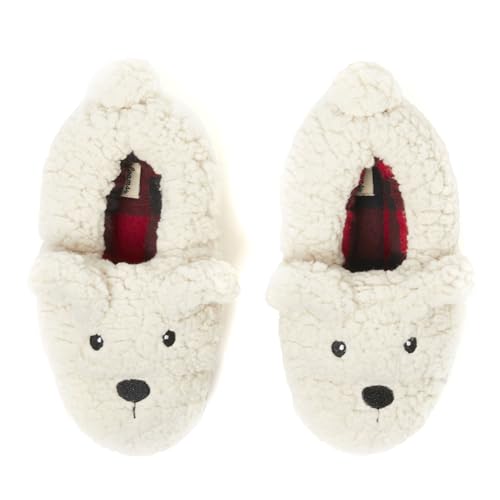 Dearfoams Unisex Matching Family Holiday Christmas Reindeer & Turkey Scuff Slipper, Adult Bear, 11-12 US Women