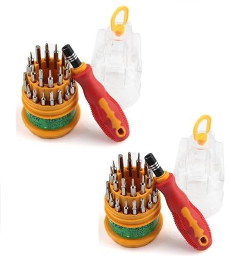 ARTO Professional Household Repair 31 in 1 Tool Kit Magnetic Screw Driver, Repairing Set Replaceable Straight Multitool for Laptop, Mobile Phone, iPho