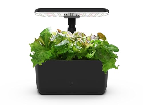 AeroGarden Harvest Lite Soil-Free Indoor Hydroponic Garden with LED Grow Light 6 Pods Black