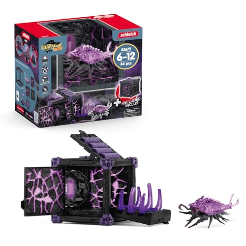 Schleich Eldrador Creatures - 34 PC Shadow Battle Cave with Bug Toy Playset - Insect Figurine for Boys and Girls with Expandable Fortress - Interactive, Imaginative Play for Kids Ages 7+ | 42675