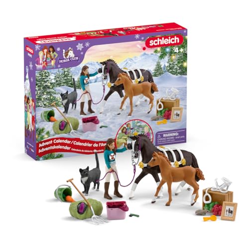 Schleich Horse Club - Horse Club Advent Calendar: Sofia's Winter Surprise - 36 Toys Including Poseable Figurine, Horses and Accessories - Holiday Event Calendar for Christmas - Kids Ages 5+ | 99012