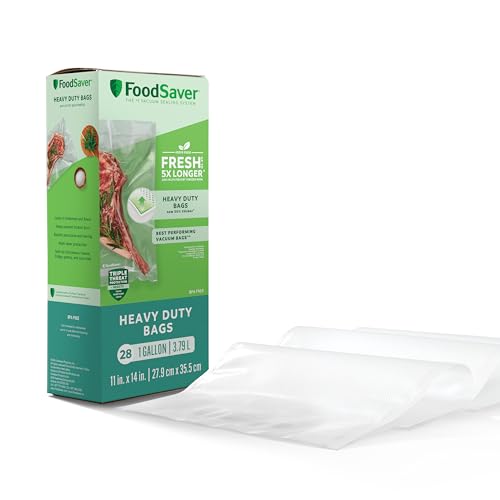 FoodSaver Gallon Vacuum Seal Bags, Heavy Duty, 28 Pack, Extended Life for Freshness, Enhanced ProtectionAROIC 50 Pack V
