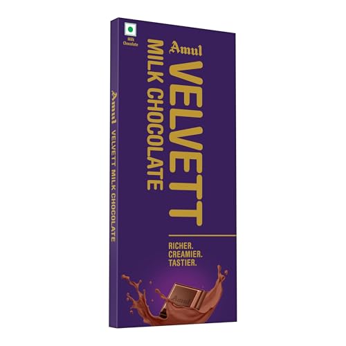Save 67% - Amul Velvett Milk Chocolate 150g Pack of 3 for just ₹200 (₹600 MRP)