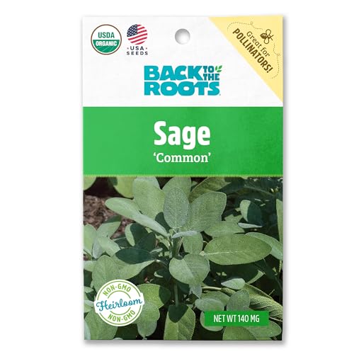 Back to the Roots 100% Organic Seed Packet - Sage 'Common' 140mg