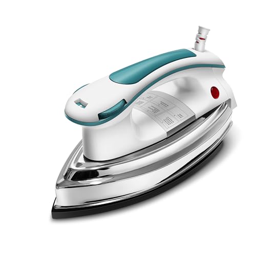 Wipro Elato GD203 1200 Watt Heavyweight Dry Iron, Quick Heat Up, Anti Bacterial German Weilburger Dual Coated Soleplate,5 Modes, Dry Iron Press,Wrinkl