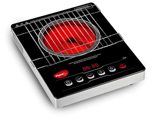 Pigeon by Stovekraft Infrared Cook & Grill 2000W Cooktop | Works with ALL Cookware (Non-Induction Too!) | Tandoor Grill Function | Touch Control | Tim