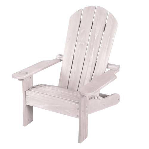 (-60%) roba Outdoorstuhl für Kinder 'Deck Chair' - Gartenstuhl aus FSC zertifiziertem Holz mit Getränkehalter - Ideal für Garten, Terrasse und Picknick - Ab 18 Monaten - Grau lasiert