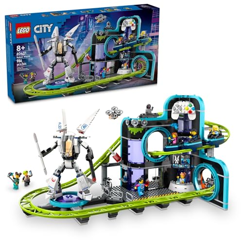LEGO City Robot World Roller Coaster Building Set - Kids Engineering Toy with Posable Mech Suit for Boys & Girls, Ages 8+ - Gift Ideas for Birthdays - 60421