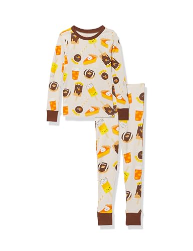 HonestBaby Family Matching Holiday Pajamas Organic Cotton for Men, Women, Kids, Toddlers, Baby Boys, Girls, Unisex Pets, Thanksgiving Turkey Treats, Medium