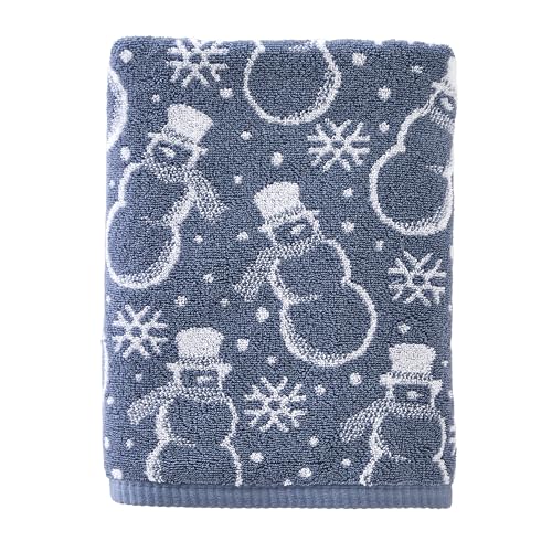 SKL Home Winter Top Hat Snowmen Bath Towel, Blue