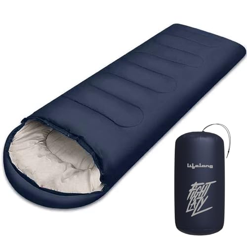 Lifelong Sleeping Bag for Adults - Winter Sleeping Bags Certified for Temperatures 4°C to 10°C - Mummy Shape Foldable Camping Bed Height Upto 6’5”feet