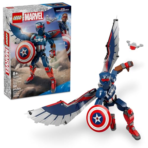 LEGO Marvel New Captain America Construction Figure - Buildable Action Figure - Birthday Gift for Boys and Girls Ages 8+ - Avengers Super Heroes Toy for Kids - 76296
