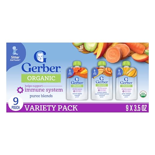Gerber Stage 2 Organic Baby Food Pouches Variety 9-Pack