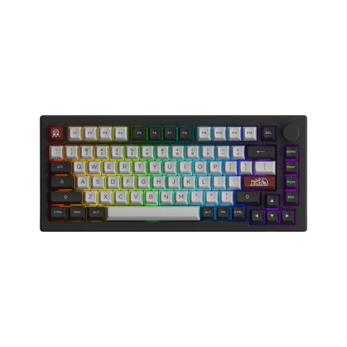 Akko Dracula Castle Mechanical Keyboard 5075B Plus 75% RGB Hot-swappable with Knob, Multi-Modes Gaming Keyboard with PBT Double Shot ASA Profile Keycaps Creamy Yellow Pre Lubed Switch