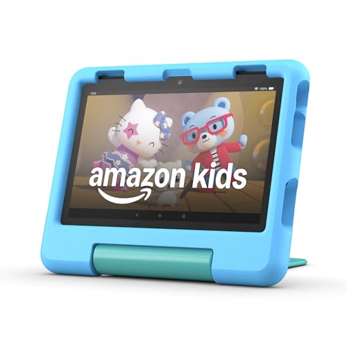Amazon Fire HD 8 Kids tablet (newest model), ages 3-7. With bright 8" HD screen. Includes ad-free and exclusive content, parental controls and 13-hr battery, 32GB, Blue