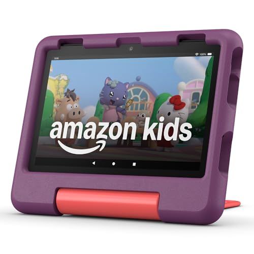 ⚡ BLITZDEAL (-56%) Amazon Fire HD 8 Kids-Tablet (Neueste Generation), für Kinder von 3-7 J. | 3 GB RAM, werbefreie Inhalte, integrierte Kindersicherung, 13 Std. Akkulaufzeit, 32 GB, violett (2024)
