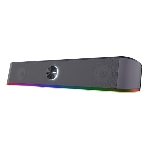 (-37%) GXTrust Rhox PC Soundbar mit RGB Beleuchtung 12W (6W RMS), Grau