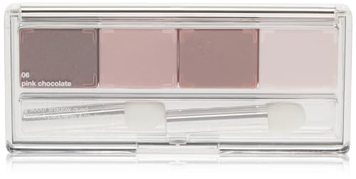 Clinique All About Shadow Eye Shadow Quad | Long Lasting, Crease + Fade Resistant + Safe For Sensitive Eyes, Pink Chocolate, 0.11 Ounce