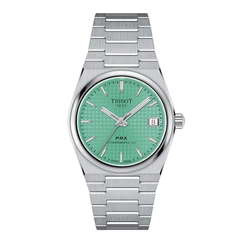 Tissot Unisex PRX Powermatic 80 35mm 316L Stainless Steel case Automatic Watches, Grey, Stainless Steel, 11 (T1372071109101)