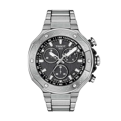 Tissot Mens T-Race Chronograph 316L Stainless Steel case Quartz Watches, Grey, Stainless Steel, 13.95 (T1414171105101)