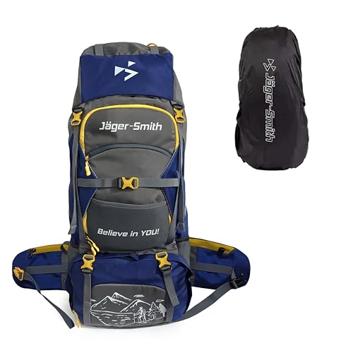 70L Rucksack Bag for Men & Women with Rain Cover, Large Water Resistant Trekking Hiking Bag Travel Backpack, 3 Year Warranty