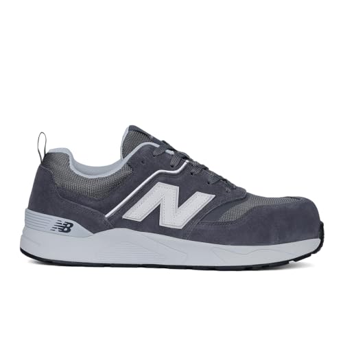 New Balance Men's Elite Lite Electrical Hazard Medium Composite Toe, Industrial Work Shoe Lightweight & Slip Resistant, Grey White, 10
