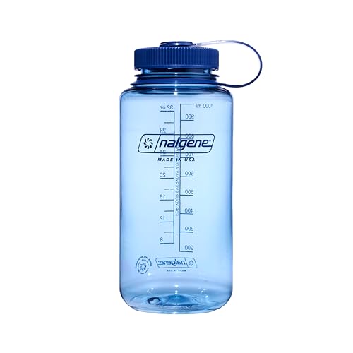 Nalgene Leak Proof Tritan BPA-Free Water Bottle - 32 oz Wide Mouth - Made in the USA for Outdoor Use & Daily Hydration (Baby Blue)
