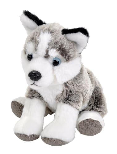Wild Republic Pocketkins Eco Husky, Stuffed Animal, 5 Inches, Plush Toy, Made from Recycled Materials, Eco Friendly