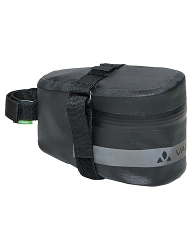 (-50%) VAUDE Satteltasche Tool Proof L, wasserdicht mit 1,3 l Volumen, praktische Klettbefestigung, mit Reflexlogo, black, Einheitsgröße