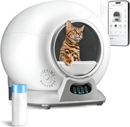 PetCove Self Cleaning Automatic Litter Box for Multi cat - XL Capacity/Quiet Operation/Odor Control/Anti-Pinch Safety/Ea
