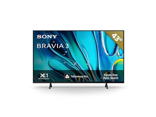 Sony 43-Inch Class 4K Ultra HD BRAVIA 3 LED Smart TV with Google TV, Dolby Vision HDR, and Exclusive Features for PlayStation®5 (K-43S30)