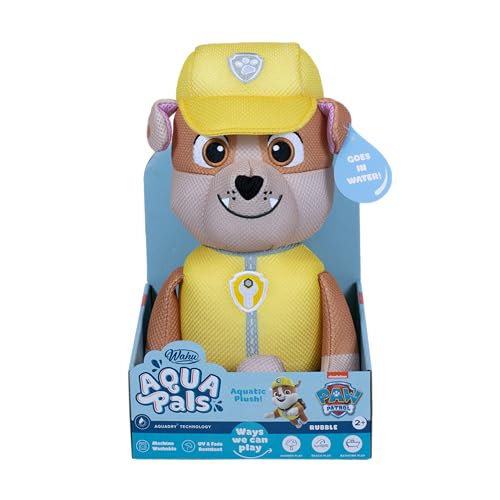 Wahu Aqua Pals: Paw Patrol - Rubble | Waterproof Kids Plush Toy | Perfect for Indoor and Outdoor Play | Ages 2 Plus