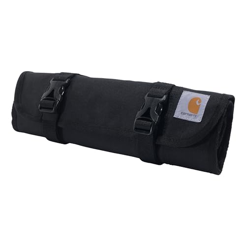 Carhartt 18 Pocket Utility Roll, Durable Water-Resistant Tool Organization Roll Bag, Essential Tool Roll (Black)