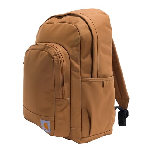 Carhartt 25L Classic Laptop Backpack, Durable Water-Resistant Pack W/ 15" Laptop Sleeve and Multiple Organizational Compartments, PFAS Free, Carhartt Brown