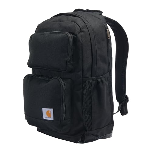 Carhartt 28L Dual-Compartment Backpack, Durable Pack with Laptop Sleeve and Duravax Abrasion Resistant Base, Black