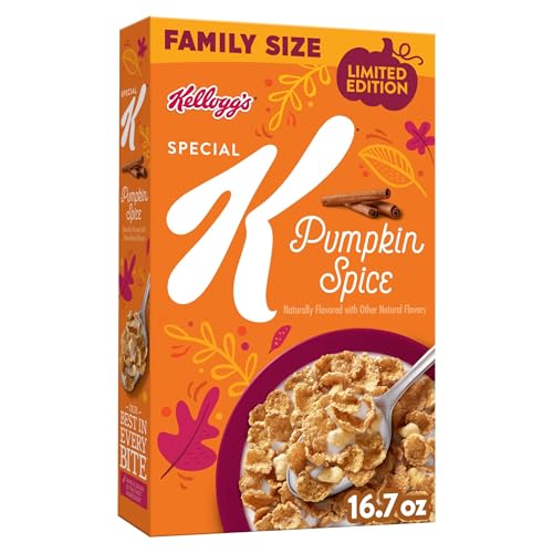 Kellogg’s Special K Breakfast Cereal, Fiber Cereal, Family Breakfast, Family Size, Pumpkin Spice, 16.7oz Box (1 Box)