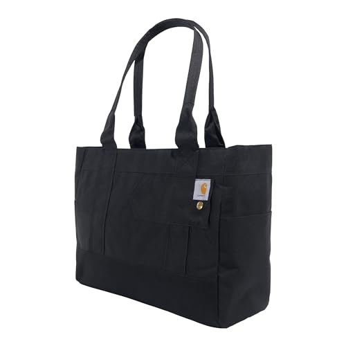 Carhartt Horizontal Zip Tote, Durable Water-Resistant Tote Bag with Zipper Closure, Black