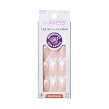 KISS imPRESS French Genuine — Light Neutral + White Tip (Medium Coffin)