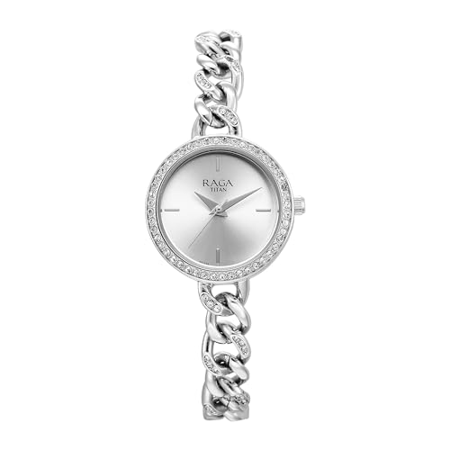Raga Showstopper Quartz Analog Silver Dial Silver Metal Strap Watch for Women - NT95288SM01