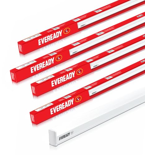 EVEREADY 20W Ultraslim LED Batten/Tubelight, Home & Office, Pack of 4 | Stylish, Energy-Efficient & Durable Lighting Solution