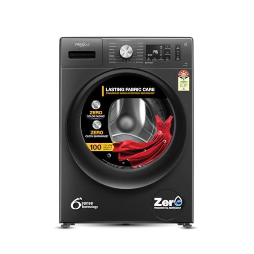 Whirlpool 9 Kg Ozone Technology 5 Star Inverter Front Load Fully Automatic Washing Machine with In-Built Heater (XO9012BYM52E, Midnight Grey, 100+ Tou