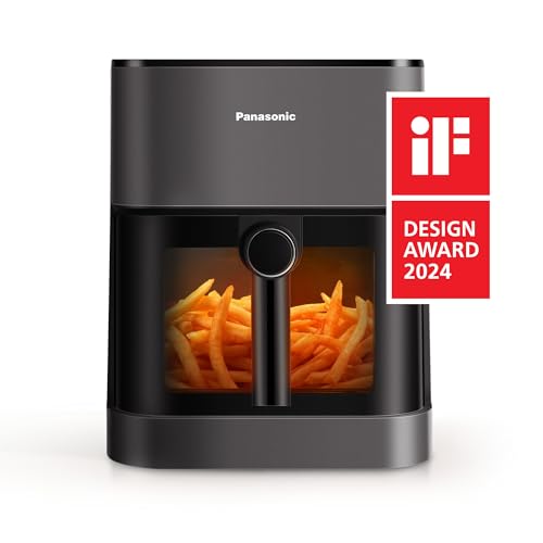 🔥 SELTEN SO GÜNSTIG (-46%) Panasonic NF-CC500SXE Air Fryer mit Sichtfenster, 5 l, 80–200 °C, ETM Award 2024, digitaler Timer & LCD-Display, sanfte Dampfzugabe, 11 Voreinstellungen, einfache Reinigung, Mattgrau