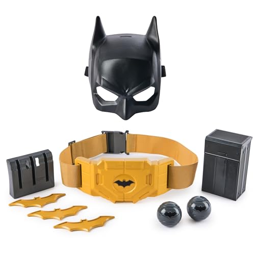 DC Comics Batman, Gear-Up Utility Belt, Batarangs and Smoke Pellets Halloween Costume for Kids Roleplay Toys for Boys and Girls Ages 4 and Up