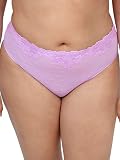 Curvy Couture Women's Plus Size Sheer Whisper High Cut Brief Panty Stellar Orchid M