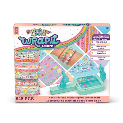 Rainbow Loom: Wrap it Loom Bracelet Maker - DIY Friendship String Bracelet Kit, 600 Beads, 4 Bracelet Styles, Jewelry Cr