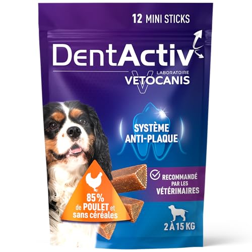 🔥 STARKER PREIS (-34%) Vetocanis | Dentactiv | Dental Hundeleckerli | Köstliche Hunde Leckerlies | Hunde Zahnpflege & Gesundheit | Hundesnacks Huhn | Hundefutter empfohlen von Tierärzten | Anti-Plaque-System