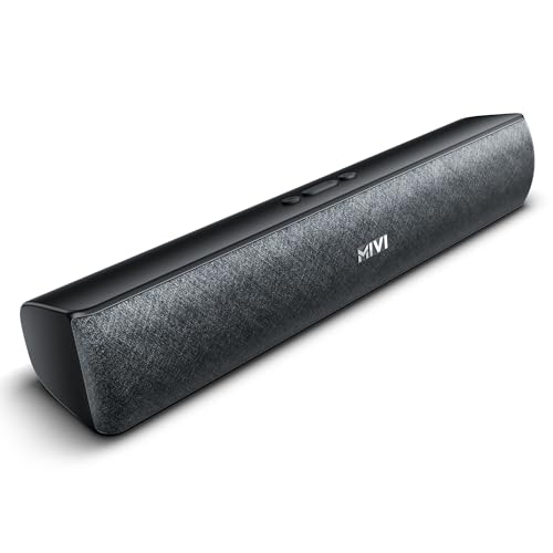 Mivi Fort Q18 Soundbar with 18W Bluetooth Speakers Soundbar, 2.0 Channel with 2 in-Built Full-Range Speakers, Multiple Input Modes, 6H Playtime, 2000m